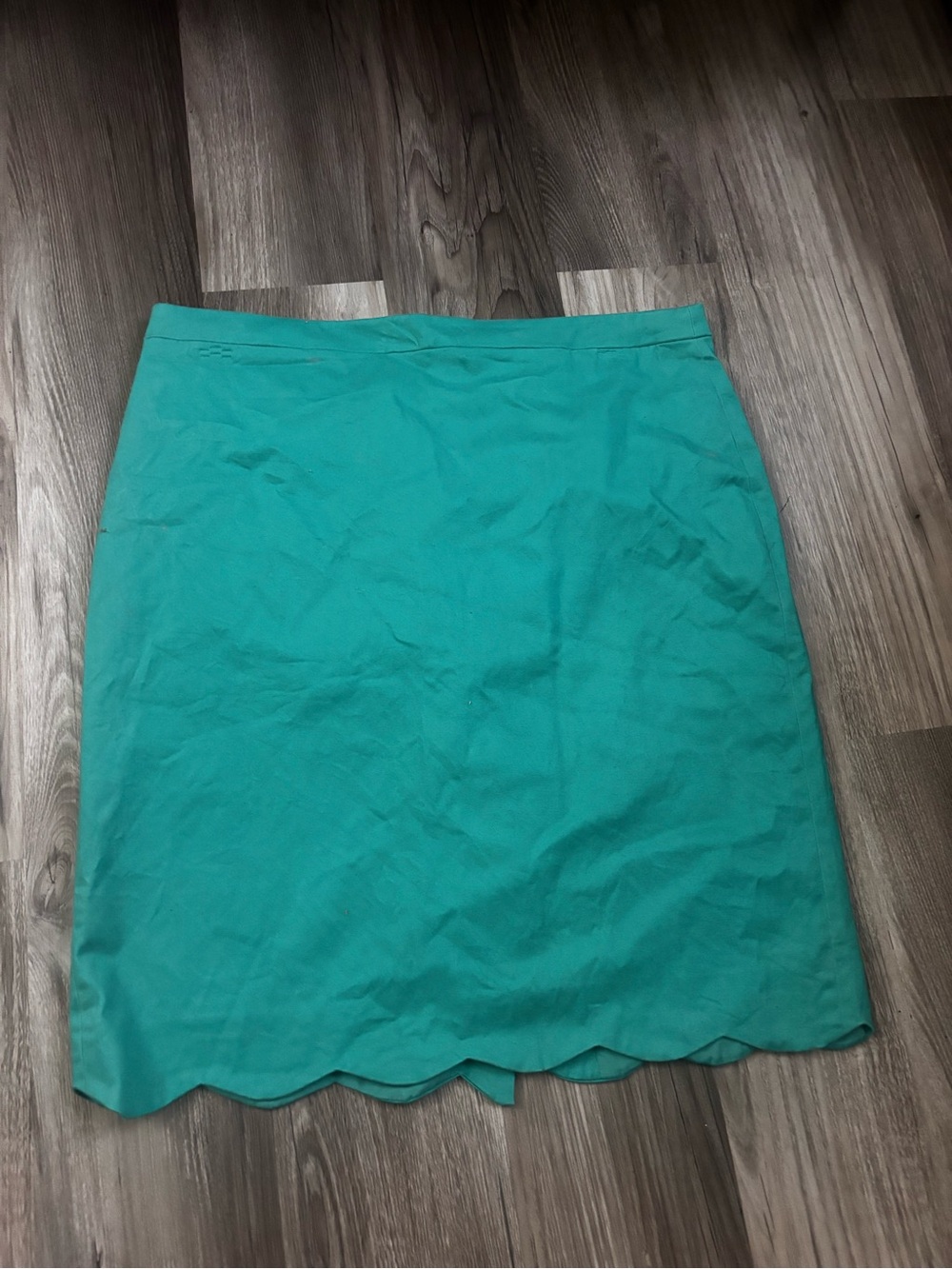 J. Crew Factory Teal Scalloped Hem Mini Skirt
